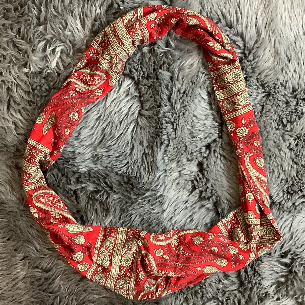 Cherie Bliss | Women's Fashion Scarf | Red & Tan | One Size